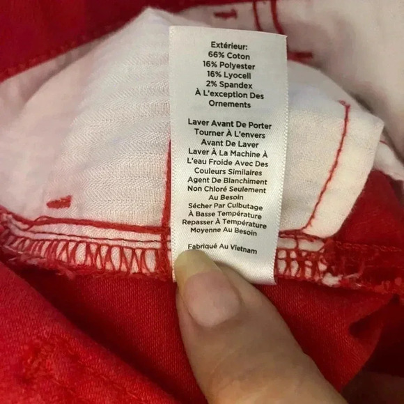 Talbots Flawless Skinny Ankle Scalloped Hem Capri in Red Size 12 - Picture 6 of 7